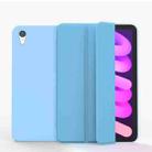For iPad mini 6 Double-sided Matte TPU Tablet Leather Case with 3-folding Holder & Sleep / Wake-up Function(Sky Blue) - 1