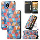 For Vodafone Smart E11 CaseNeo Colorful Magnetic Leather Case with Holder & Card Slot & Wallet(Rhombus Mandala) - 1