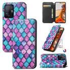 For Xiaomi 11T / 11T Pro CaseNeo Colorful Magnetic Leather Case with Holder & Card Slot & Wallet(Purple Scales) - 1