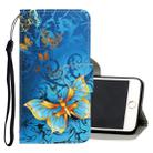 For iPhone 6 Plus / 6s Plus 3D Colored Drawing Horizontal Flip PU Leather Case with Holder & Card Slots & Wallet(Jade Butterfly) - 1