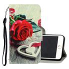 For iPhone 6 Plus / 6s Plus 3D Colored Drawing Horizontal Flip PU Leather Case with Holder & Card Slots & Wallet(Red Rose) - 1