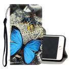 For iPhone 6 Plus / 6s Plus 3D Colored Drawing Horizontal Flip PU Leather Case with Holder & Card Slots & Wallet(A Butterfly) - 1