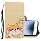 For iPhone SE 2022 / SE 2020 / 8 / 7 3D Colored Drawing Horizontal Flip PU Leather Case with Holder & Card Slots & Wallet(Shiba Inu) - 1