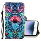 For iPhone SE 2022 / SE 2020 / 8 / 7 3D Colored Drawing Horizontal Flip PU Leather Case with Holder & Card Slots & Wallet(Mandala) - 1