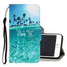 For iPhone 8 Plus / 7 Plus 3D Colored Drawing Horizontal Flip PU Leather Case with Holder & Card Slots & Wallet(Coconut Tree) - 1