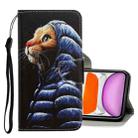 For iPhone 11 3D Colored Drawing Horizontal Flip PU Leather Case with Holder & Card Slots & Wallet(Down Jacket Cat) - 1