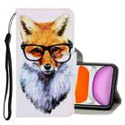 For iPhone 11 3D Colored Drawing Horizontal Flip PU Leather Case with Holder & Card Slots & Wallet(Fox) - 1