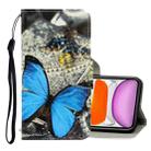 For iPhone 11 3D Colored Drawing Horizontal Flip PU Leather Case with Holder & Card Slots & Wallet(A Butterfly) - 1