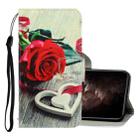 For iPhone 11 Pro Max 3D Colored Drawing Horizontal Flip PU Leather Case with Holder & Card Slots & Wallet(Red Rose) - 1