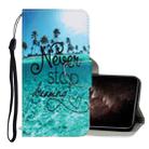 For iPhone 11 Pro Max 3D Colored Drawing Horizontal Flip PU Leather Case with Holder & Card Slots & Wallet(Blue Coconut Grove) - 1
