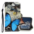 For iPhone X / XS 3D Colored Drawing Horizontal Flip PU Leather Case with Holder & Card Slots & Wallet(A Butterfly) - 1