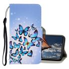 For iPhone XR 3D Colored Drawing Horizontal Flip PU Leather Case with Holder & Card Slots & Wallet(Multiple Butterflies) - 1