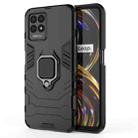 For OPPO Realme 8i Shockproof PC + TPU Phone Case with Magnetic Ring Holder(Black) - 1