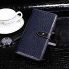 For ZTE Blade V30 Vita idewei Crocodile Texture Horizontal Flip Phone Leather Case(Dark Blue) - 1