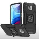 For Motorola Moto G Power (2021) Magnetic Armor Shockproof TPU + PC Phone Case with Metal Ring Holder(Black) - 1