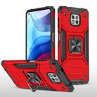 For Motorola Moto G Power (2021) Magnetic Armor Shockproof TPU + PC Phone Case with Metal Ring Holder(Red) - 1