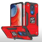 For Motorola Moto G Play (2021) Magnetic Armor Shockproof TPU + PC Phone Case with Metal Ring Holder(Red) - 1