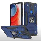 For Motorola Moto G Play (2021) Magnetic Armor Shockproof TPU + PC Phone Case with Metal Ring Holder(Blue) - 1