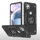 For Motorola One 5G Ace Magnetic Armor Shockproof TPU + PC Phone Case with Metal Ring Holder(Black) - 1