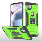 For Motorola One 5G Ace Magnetic Armor Shockproof TPU + PC Phone Case with Metal Ring Holder(Green) - 1