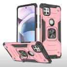 For Motorola One 5G Ace Magnetic Armor Shockproof TPU + PC Phone Case with Metal Ring Holder(Rose Gold) - 1