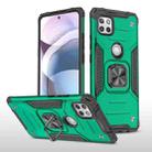 For Motorola One 5G Ace Magnetic Armor Shockproof TPU + PC Phone Case with Metal Ring Holder(Dark Green) - 1