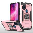 For Motorola One Hyper Magnetic Armor Shockproof TPU + PC Phone Case with Metal Ring Holder(Rose Gold) - 1