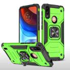 For Motorola Moto E7 Power Magnetic Armor Shockproof TPU + PC Phone Case with Metal Ring Holder(Green) - 1