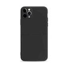 Liquid Silicone Skin Feel Shockproof Phone Case with Card Slot For iPhone 11 Pro(Black) - 1