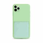 Liquid Silicone Skin Feel Shockproof Phone Case with Card Slot For iPhone 11 Pro(Green) - 1