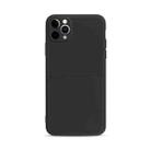 Liquid Silicone Skin Feel Shockproof Phone Case with Card Slot For iPhone 11(Black) - 1