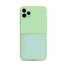 Liquid Silicone Skin Feel Shockproof Phone Case with Card Slot For iPhone 11(Green) - 1
