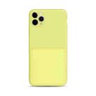 Liquid Silicone Skin Feel Shockproof Phone Case with Card Slot For iPhone 11(Yellow) - 1