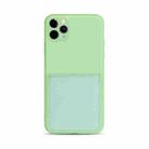 Liquid Silicone Skin Feel Shockproof Phone Case with Card Slot For iPhone 11 Pro Max(Green) - 1