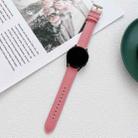 For Samsung Galaxy Watch4 40mm / 44mm Sewing Leather Strap Watch Band(Dark Pink) - 1