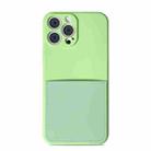 Liquid Silicone Skin Feel Shockproof Phone Case with Card Slot For iPhone 13(Green) - 1