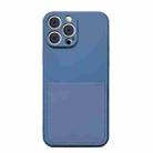 Liquid Silicone Skin Feel Shockproof Phone Case with Card Slot For iPhone 13(Blue) - 1