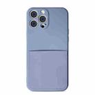 Liquid Silicone Skin Feel Shockproof Phone Case with Card Slot For iPhone 13 Pro Max(Lavender Grey) - 1