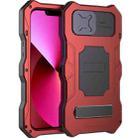 For iPhone 13 Camshield Shockproof Life Waterproof Dustproof Metal Case with Holder(Red) - 1