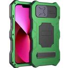 For iPhone 13 Camshield Shockproof Life Waterproof Dustproof Metal Case with Holder(Green) - 1