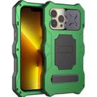 For iPhone 13 Pro Camshield Shockproof Life Waterproof Dustproof Metal Case with Holder (Green) - 1