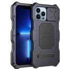 For iPhone 12 / 12 Pro Camshield Shockproof Life Waterproof Dustproof Metal Case with Holder(Black) - 1