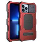 For iPhone 12 / 12 Pro Camshield Shockproof Life Waterproof Dustproof Metal Case with Holder(Red) - 1