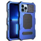 For iPhone 12 / 12 Pro Camshield Shockproof Life Waterproof Dustproof Metal Case with Holder(Blue) - 1