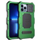 For iPhone 12 / 12 Pro Camshield Shockproof Life Waterproof Dustproof Metal Case with Holder(Green) - 1