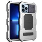 For iPhone 12 / 12 Pro Camshield Shockproof Life Waterproof Dustproof Metal Case with Holder(Silver) - 1