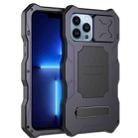 For iPhone 12 Pro Max Camshield Shockproof Life Waterproof Dustproof Metal Case with Holder(Black) - 1