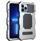 For iPhone 12 Pro Max Camshield Shockproof Life Waterproof Dustproof Metal Case with Holder(Silver) - 1