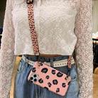 For iPhone 13 Leopard Crossbody Shockproof TPU Phone Case with Lanyard(Pink) - 1