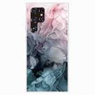 For Samaung Galaxy S22 Ultra 5G Marble Pattern Shockproof TPU Phone Case(Abstract Light Pink) - 1